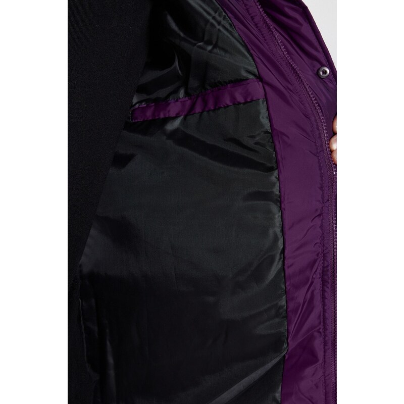 Trendyol Dark Purple Regular Fit Puffer Zimní bunda