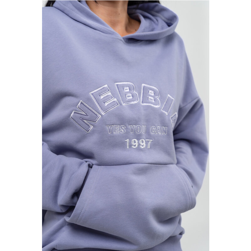 NEBBIA - Oversize mikina s kapucí GYM RAT 256 (light purple)