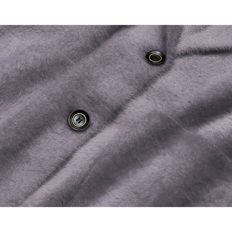 MADE IN ITALY Krátký šedý vlněný přehoz přes oblečení typu alpaka (7108-1)