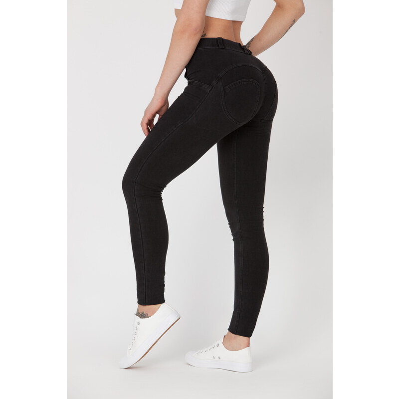 Dámské kalhoty Jeans Mid Waist BST1 černé - Boost