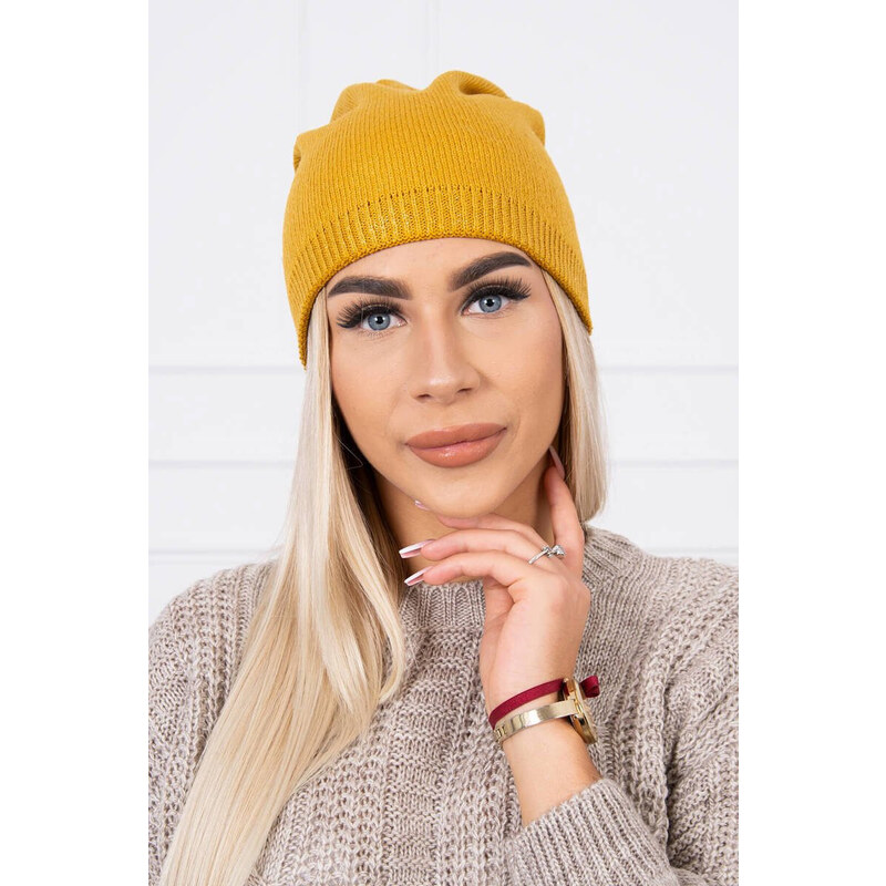 K-Fashion Čepice K143 hořčice