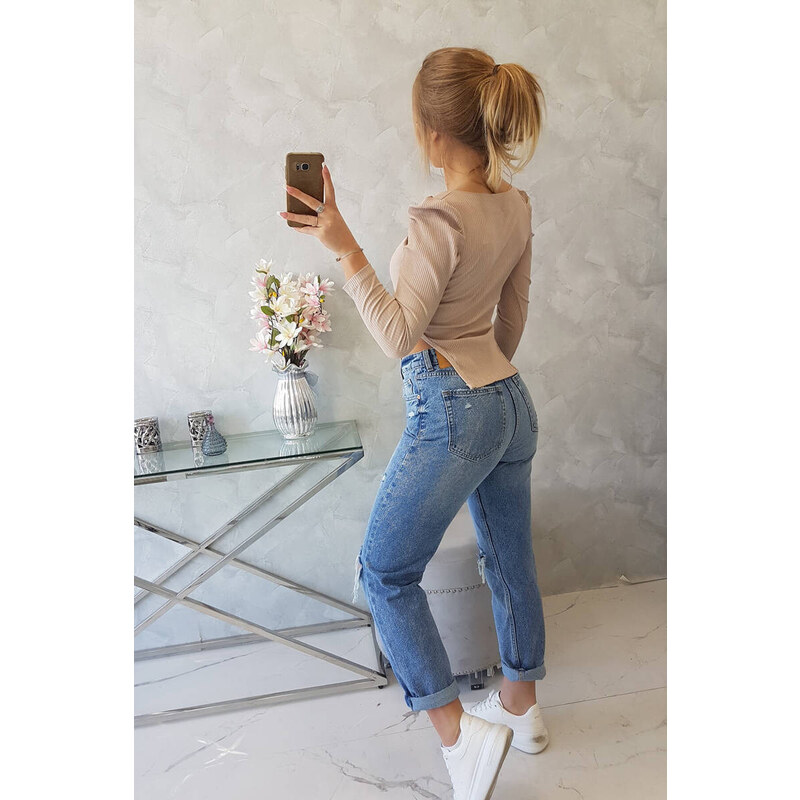 Halenka s model 18748529 rukávy tmavě béžová - K-Fashion