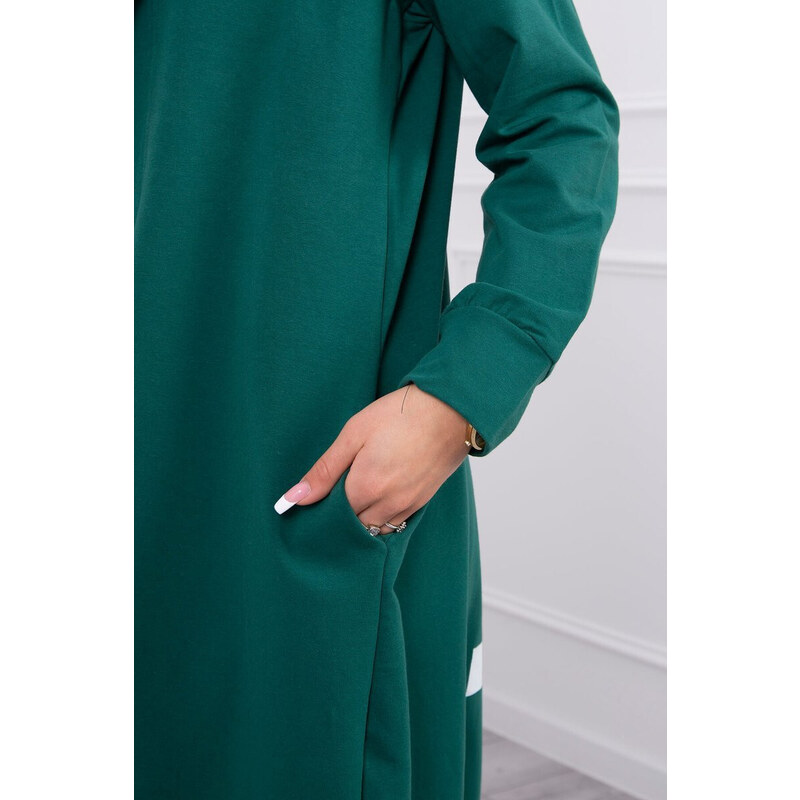 K-Fashion Zelená bunda s potiskem
