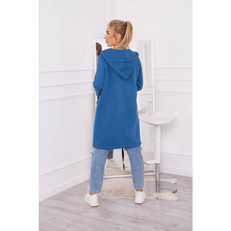K-Fashion Chrpově modrá zateplená bunda s kapucí