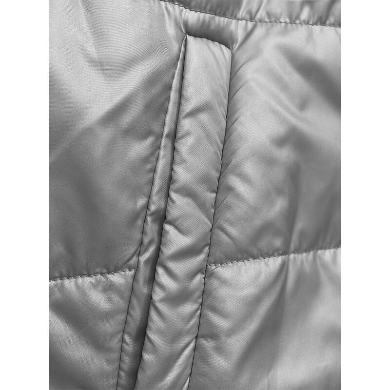 S'WEST Krátká šedá dámská bunda s kapucí (B8187-9)