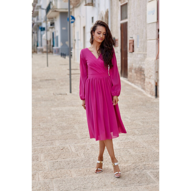 Dámské šaty SUK0372 Tmavě fialová - Roco Fashion 85017444