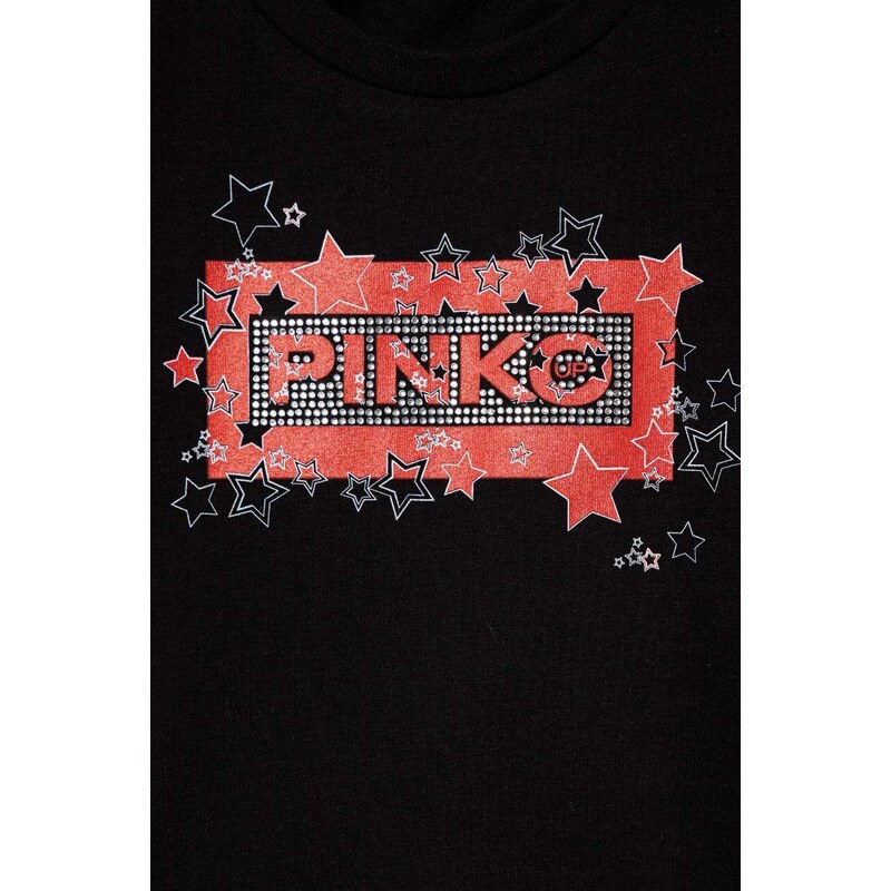 Dětské tričko s dlouhým rukávem Pinko Up černá barva