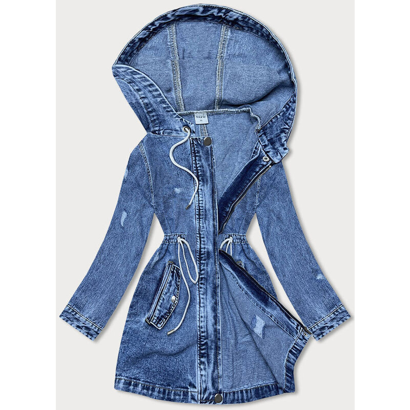 Good looking Volná dámská džínová bunda ve světle modré denimové barvě (POP7120-K) - P.O.P.SEVEN