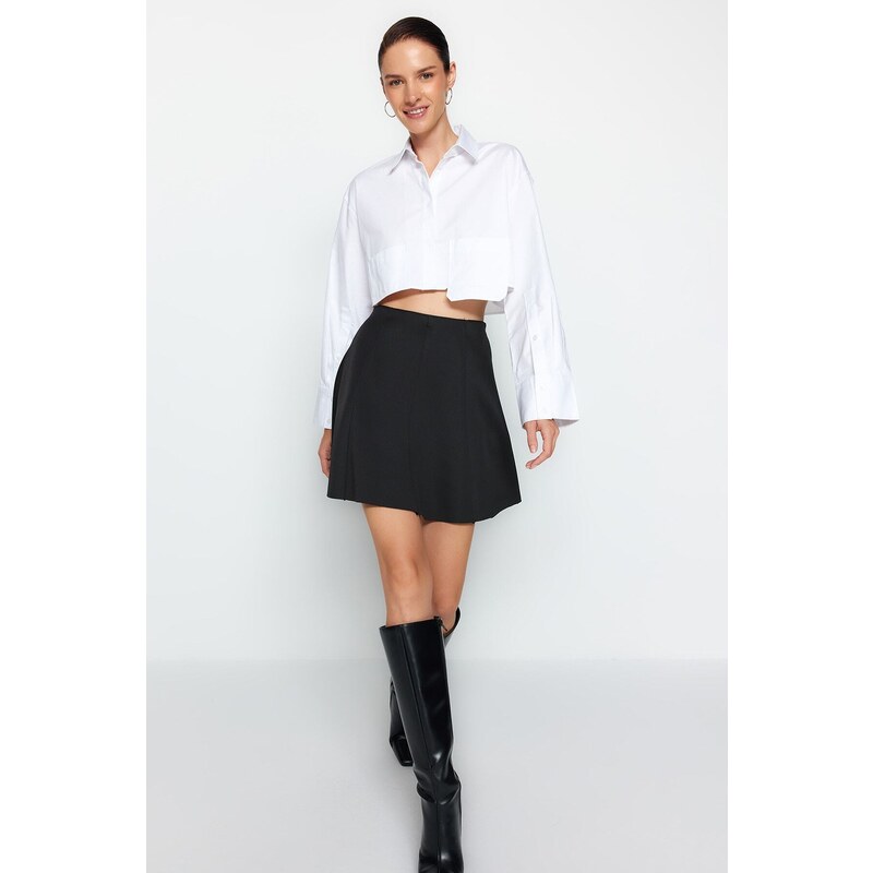 Trendyol Black Skater Mini Knitted Skirt