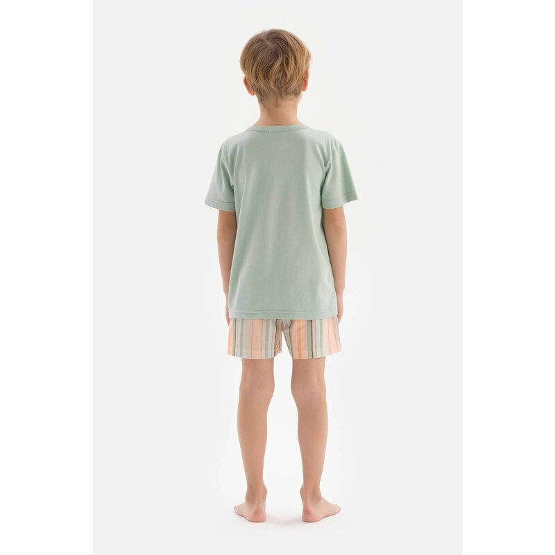 Dagi Mint Half Pops, Embroidery Detailed T-shirts, Shorts, Pajamas Set.