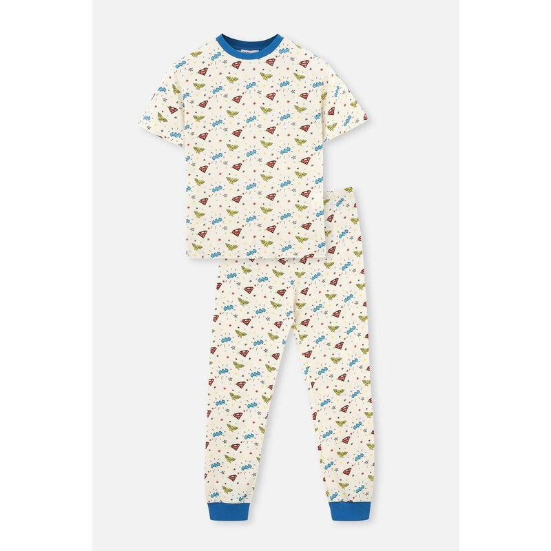 Dagi Ecru Licensed Size Printed Pajamas Set