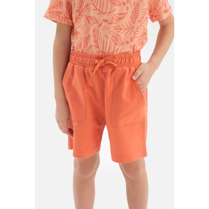 Dagi Orange Boy's Size Printed Short Sleeve Shorts Pajamas Set