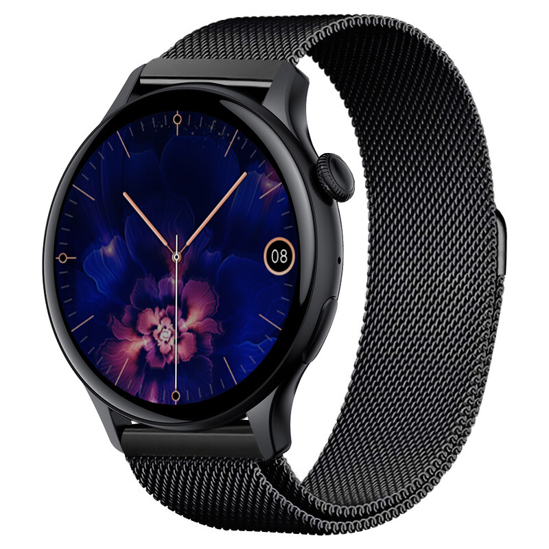 Chytré hodinky Madvell Talon s bluetooth voláním černá s kovovým magnetickým řemínkem