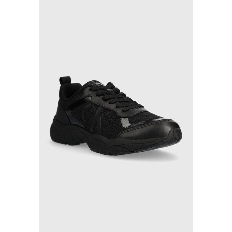 Sneakers boty Calvin Klein Jeans RETRO TENNIS LACEUP MESH černá barva, YM0YM00785
