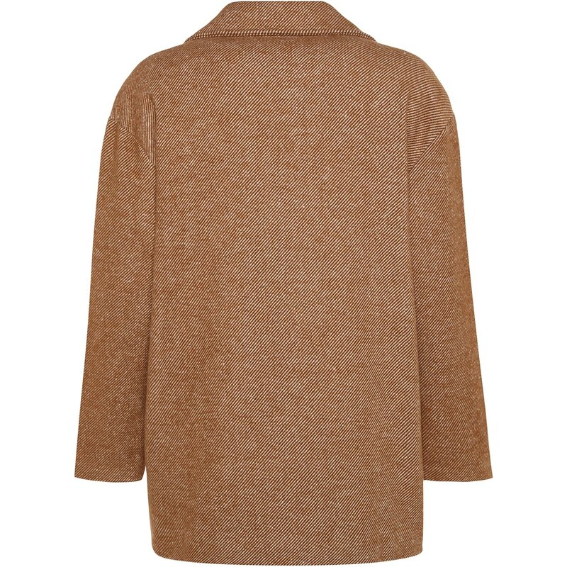 Trendyol Camel Oversize Wide Cut Stamped Coat