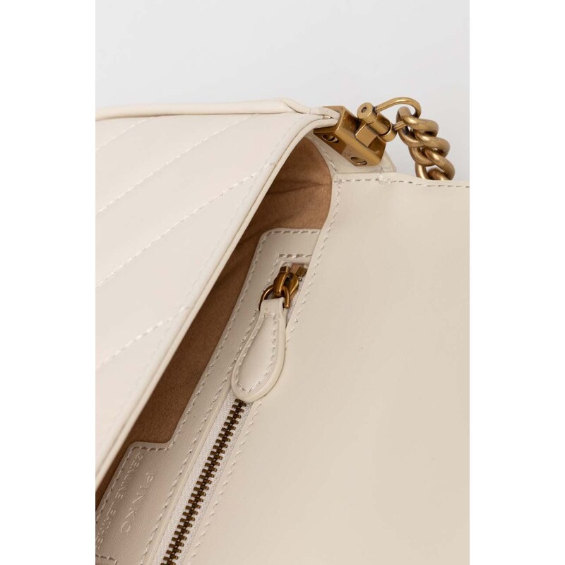 Kožená kabelka Pinko bílá barva, 100068.A136