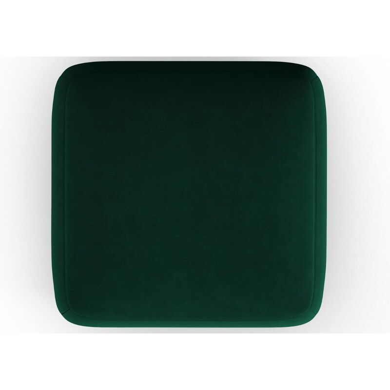 Lahvově zelená sametová podnožka MICADONI Greta 100 x 100 cm