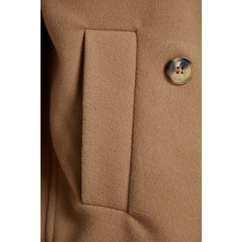 Trendyol Brown Oversize široký střih Stamped Coat