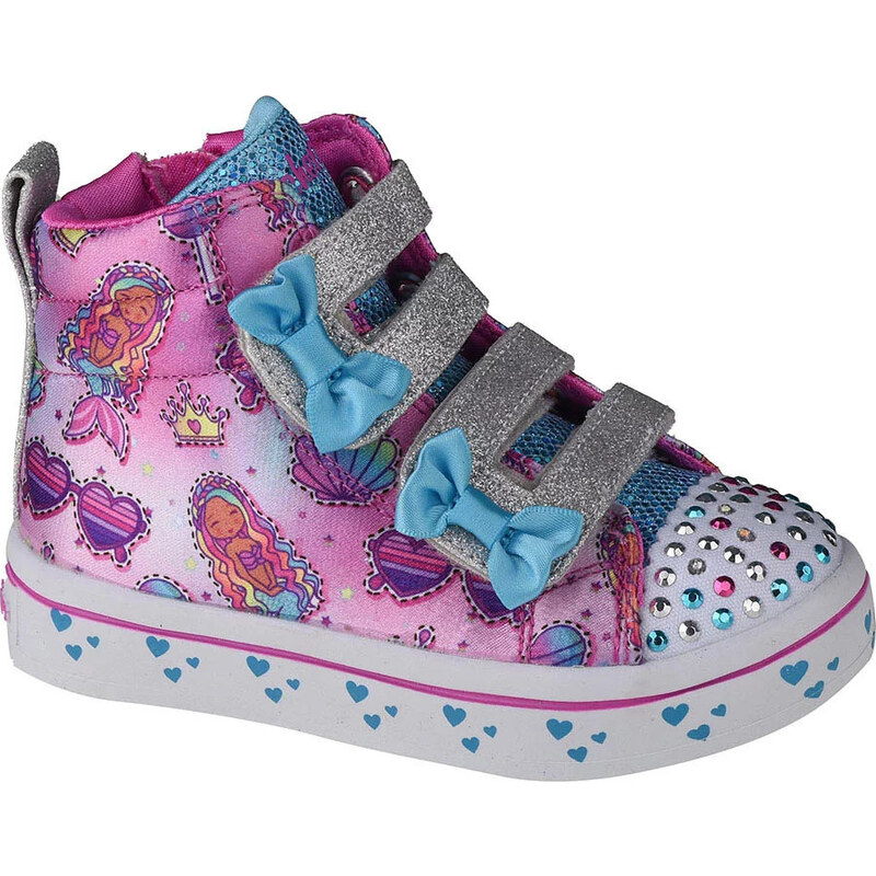 RŮŽOVÉ DÍVČÍ TENISKY SKECHERS TWI-LITES MERMAID GEMS Tmavě růžová