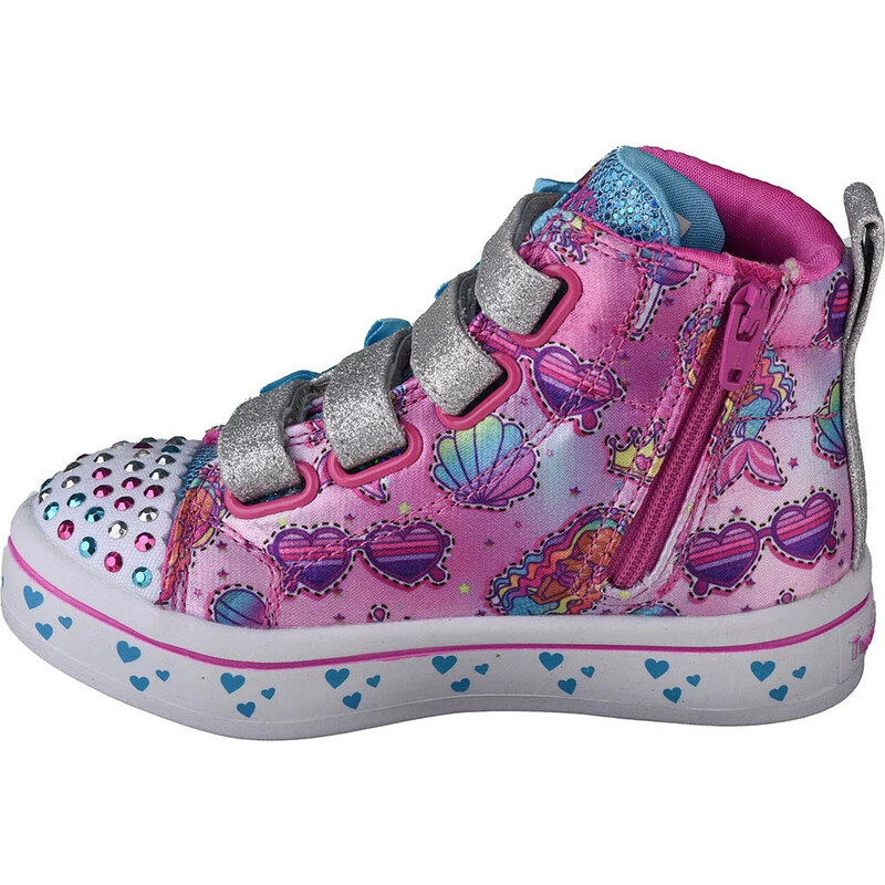 RŮŽOVÉ DÍVČÍ TENISKY SKECHERS TWI-LITES MERMAID GEMS Tmavě růžová