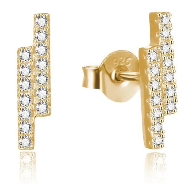 Olivie Geometrické stříbrné náušnice MATRIX GOLD 7714 85067553