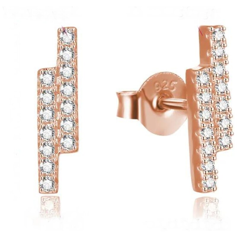 Olivie Geometrické stříbrné náušnice MATRIX ROSE 7715 85067554