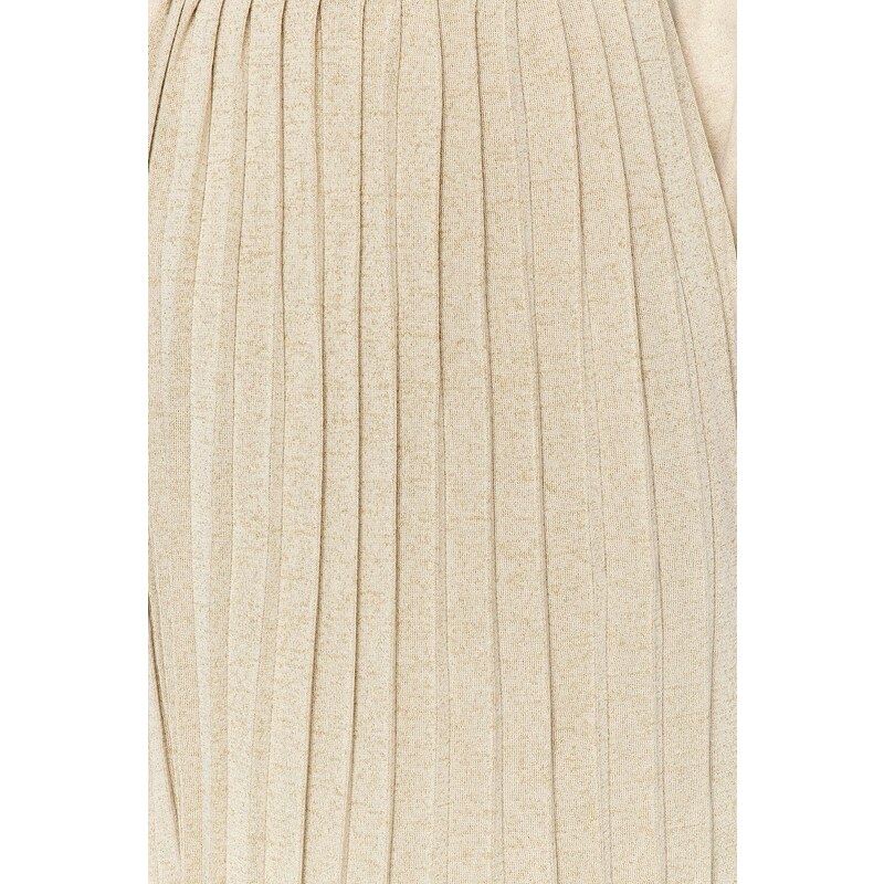 Trendyol Stone Glitter Pleated Knitwear Skirt