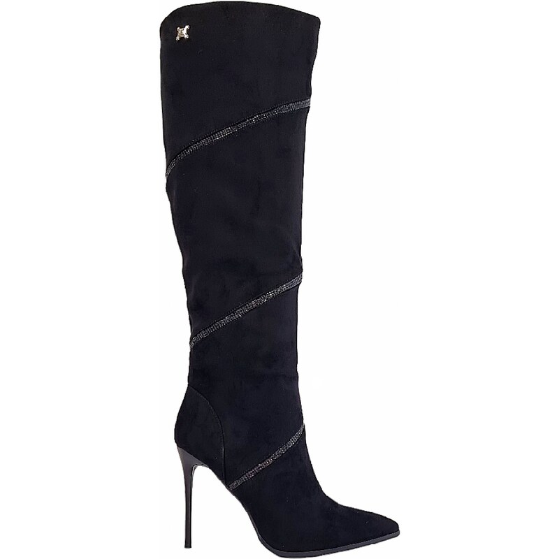 Kozačky Laura Biagiotti Micro Black Gliter
