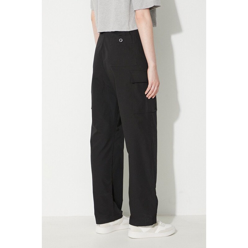 adidas Originals Kalhoty adidas Cargo Pant IA2456 dámské, černá barva, kapsáče, high waist