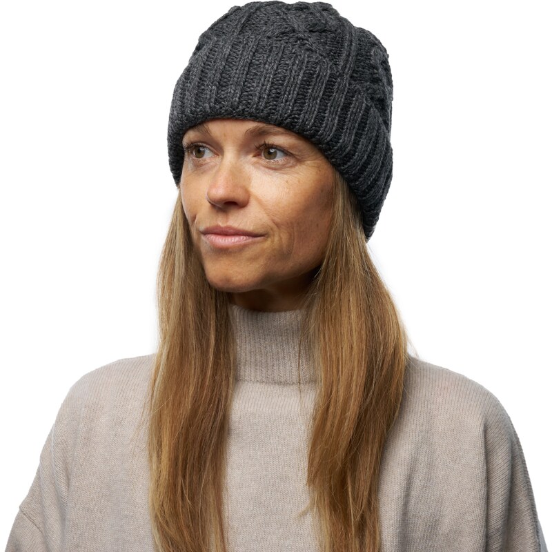 Vlnka Vlněná čepice Diamond Supersoft Merino tmavě šedá 101331503