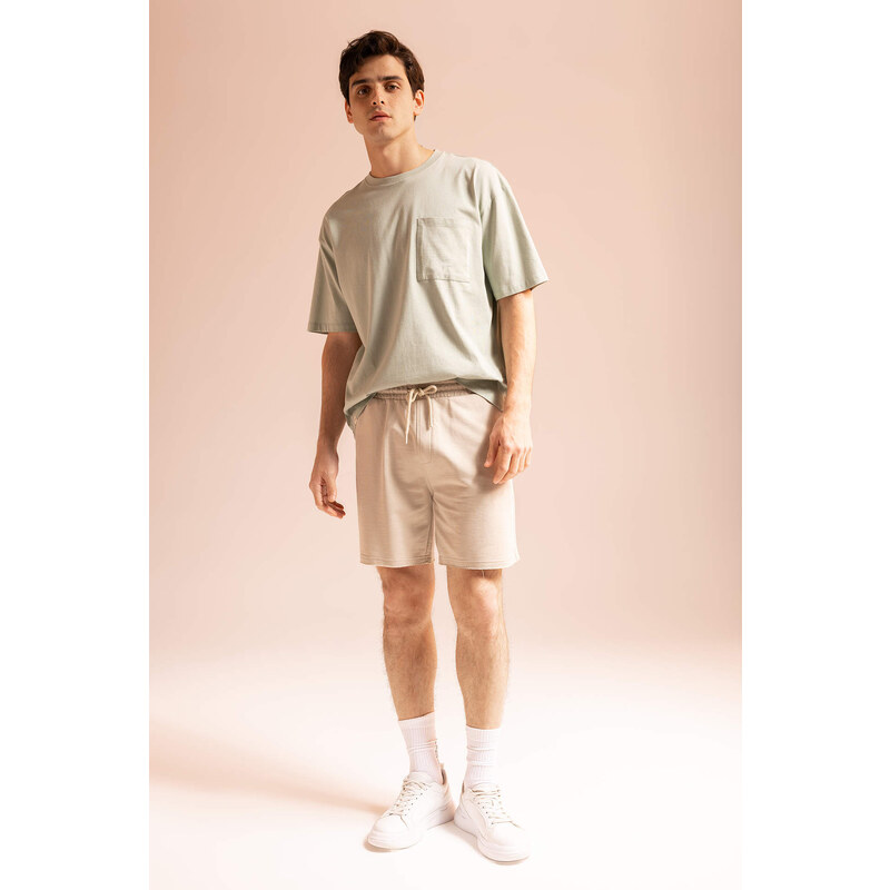 DEFACTO Slim Fit Cropped Hem Sweatshirt Fabric Shorts