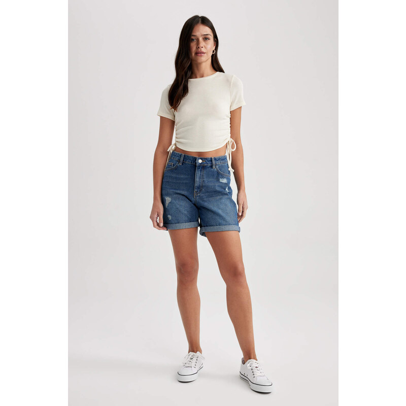 DEFACTO BoyFriend Normal Waist Folded Leg Short