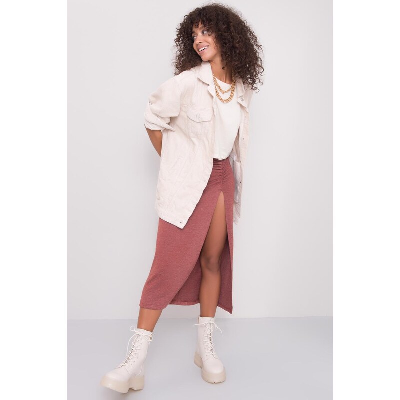 Fashionhunters Brick skirt with a BSL slit