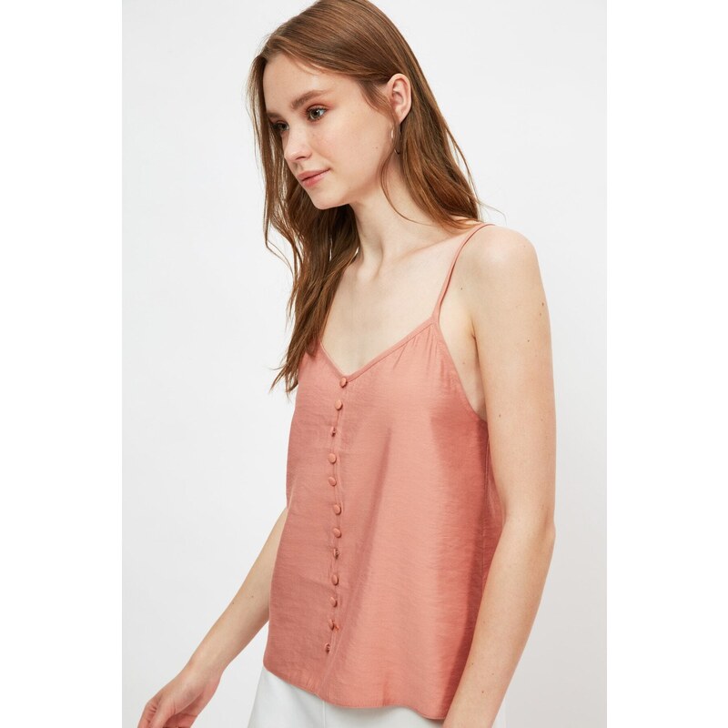 Trendyol Dried Rose Strapped Blouse