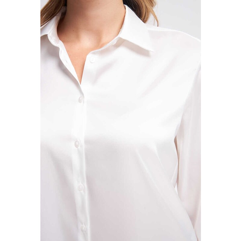 Gusto Satin Shirt - White