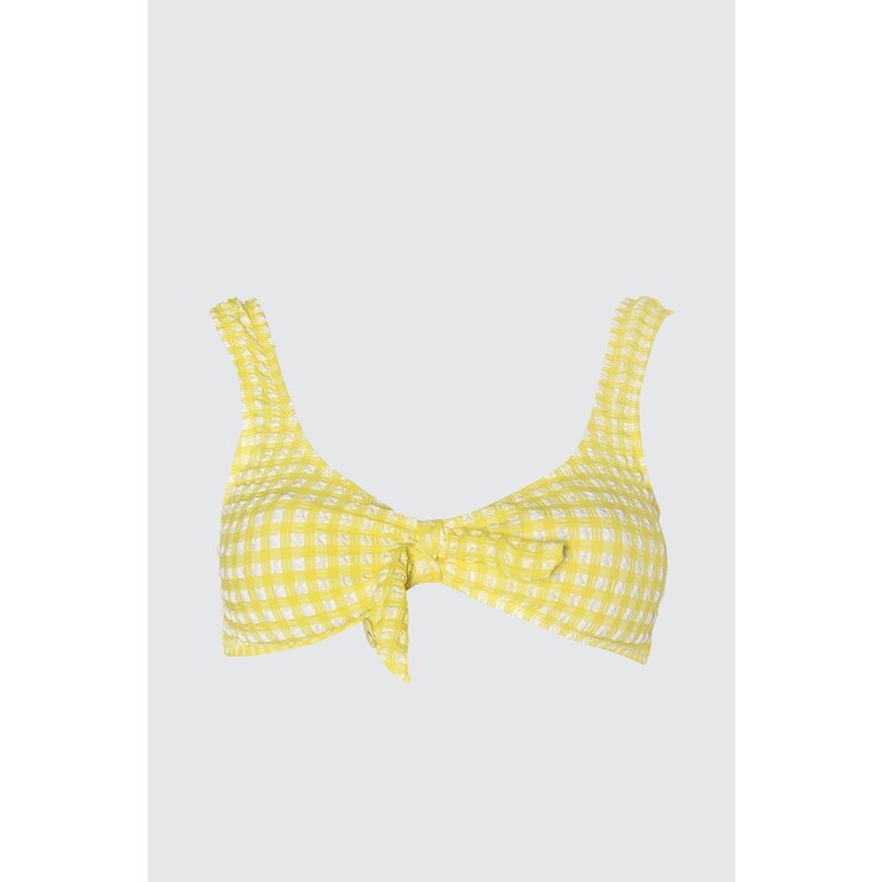 Žlutý texturovaný bikinový top Trendyol 107047495