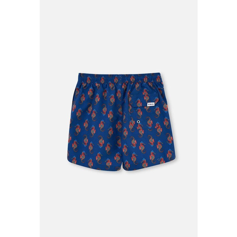 Dagi Navy Blue Sea Horse Patterned Short Shorts