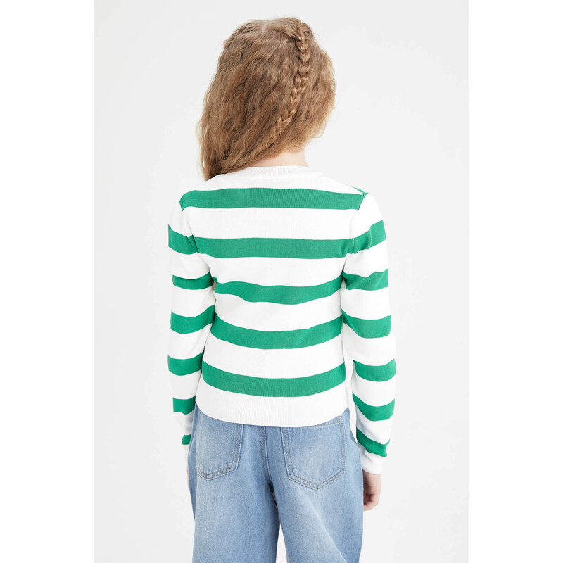 DEFACTO Girl Crop Crew Neck Pullover