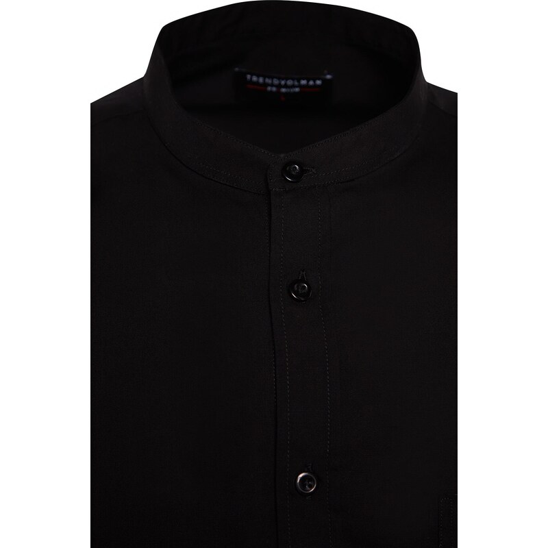 Trendyol Limited Edition Black Men's Regular Fit Large Collar Shirt