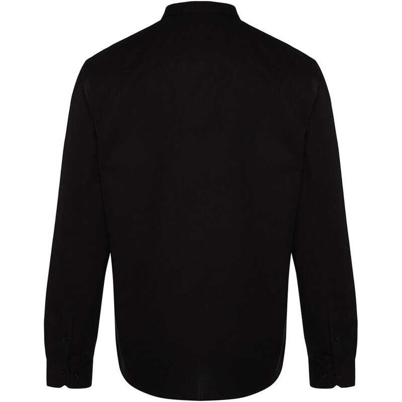 Trendyol Limited Edition Black Men's Regular Fit Large Collar Shirt