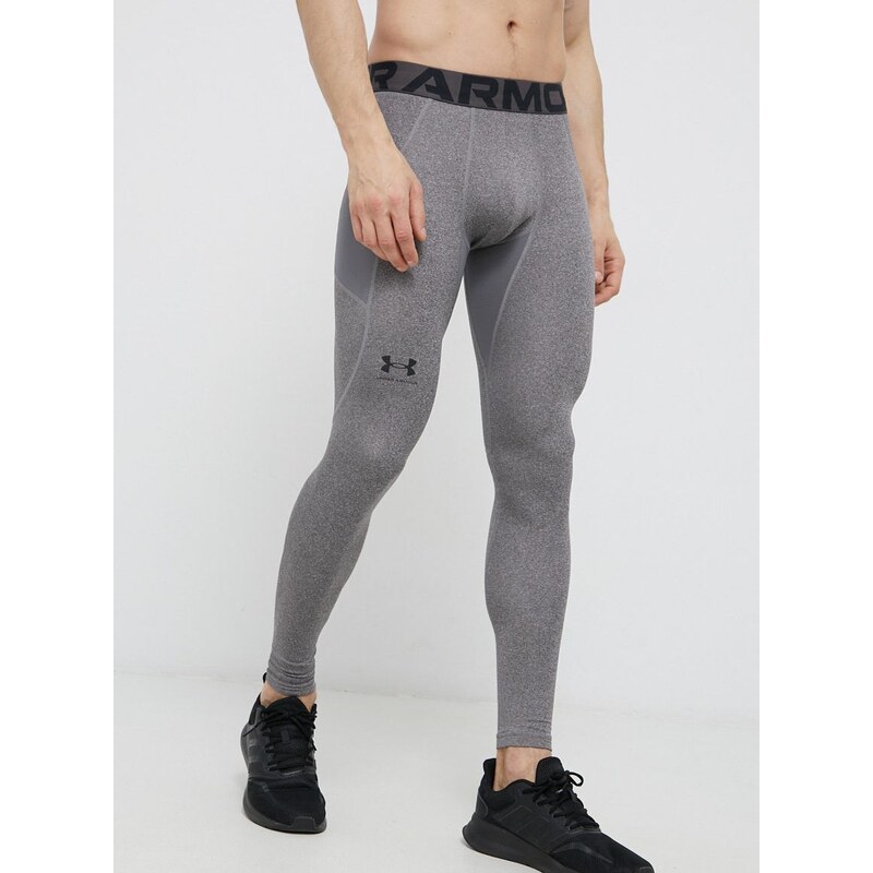 Tréninkové legíny Under Armour šedá barva, hladké, 1366075