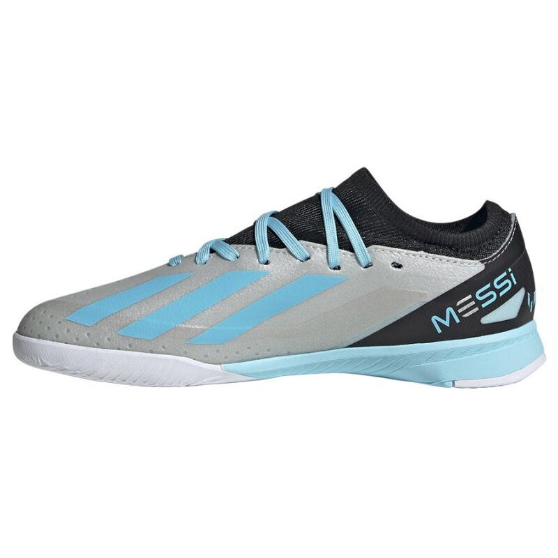 Dětské Unisex sálové kopačky Adidas X Crazyfast Messi 3 IN stříbrné velikost 36