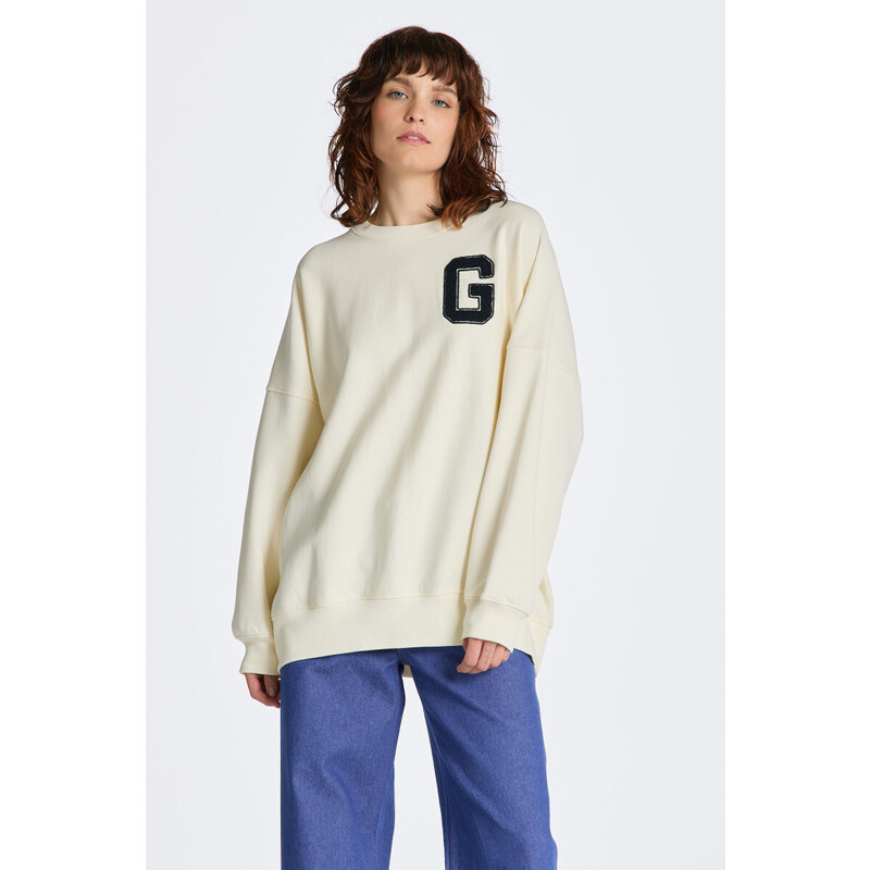 MIKINA GANT OVERSIZED G C-NECK SWEAT bílá XXS