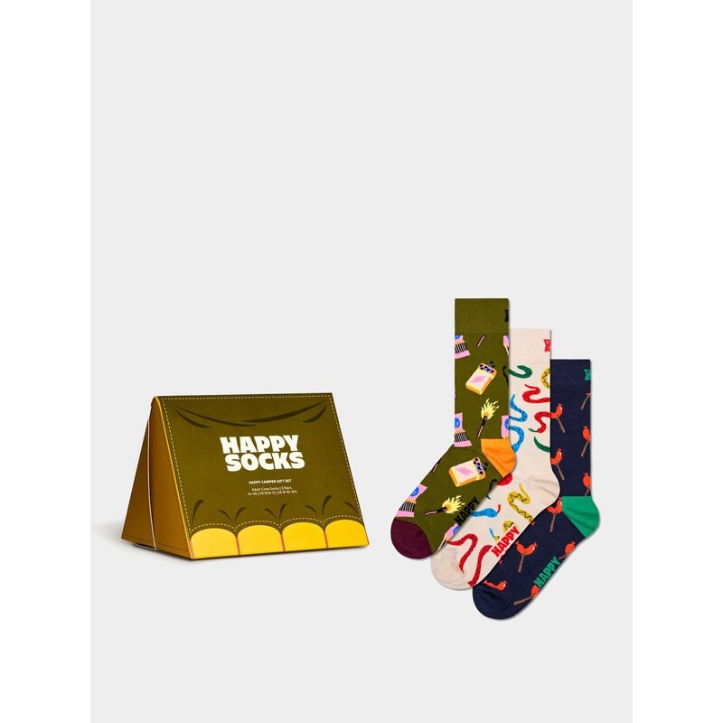 Happy Socks 3 Pack Happy Campers Gift Set (multi)barevná