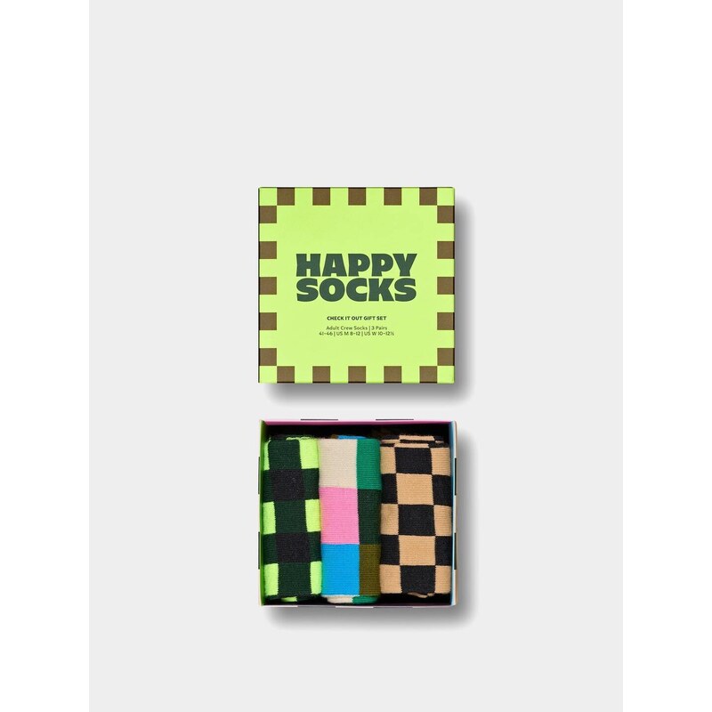 Happy Socks 3 Pack Check It Outs Gift Set (multi)barevná
