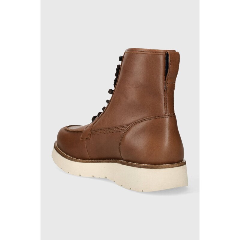 Kožené boty Tommy Hilfiger TH AMERICAN WARM LEATHER BOOT pánské, hnědá barva, FM0FM04668