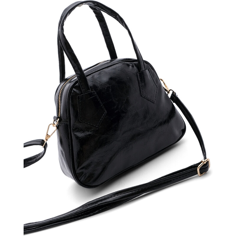 Marjin Women's Shoulder Bag with Adjustable Straps Teraf Black