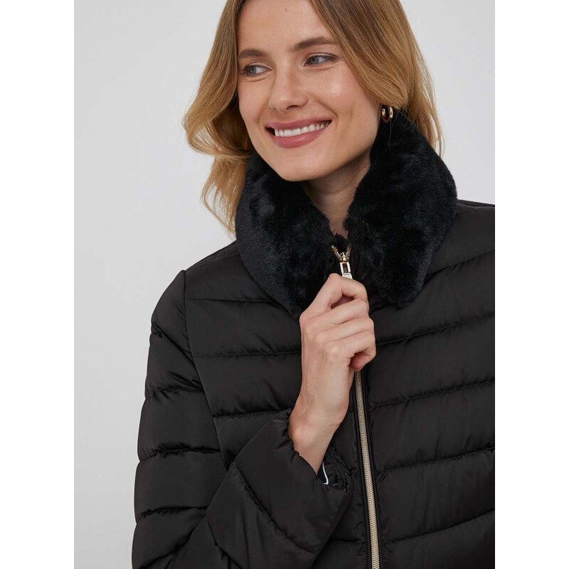 Péřová bunda Geox BETTANIE dámská, černá barva, zimní