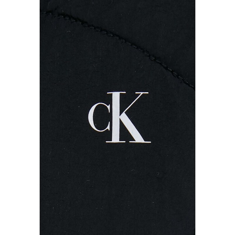 Bunda Calvin Klein Jeans dámská, černá barva, zimní, oversize