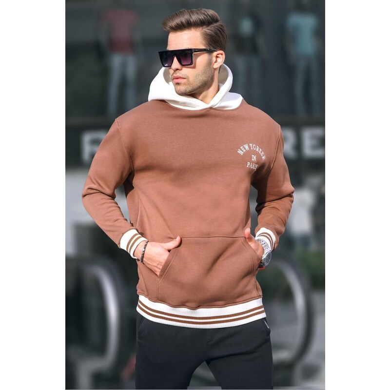 Madmext Brown Oversized Hoodie Sweatshirt 6139